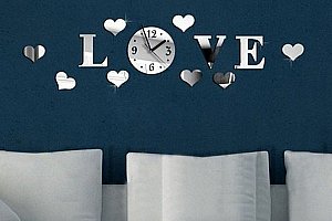 Dekorativní 3D hodiny s nápisem LOVE a poštovné ZDARMA!