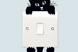 Samolepka černé kočky na vypínače a poštovné ZDARMA!