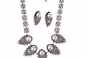 Fashion Icon Sada listy náhrdelník a náušnice