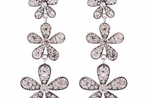 Fashion Icon Náušnice visací kytičky s krystaly
