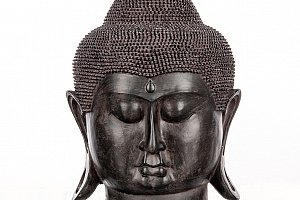 Socha Buddha hlava- černá