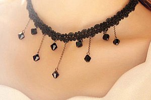 Dámský choker náhrdelník s kamínky Black