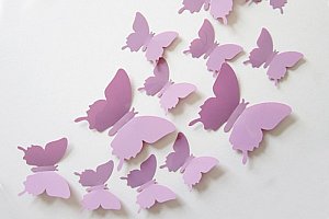 Dekorativní 3D lesklý motýl na zeď - 12 kusů a poštovné ZDARMA!