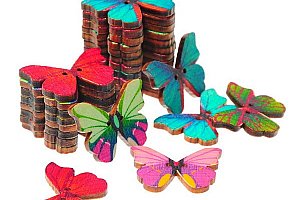 Knoflíky ve tvaru motýlků - 50 kusů v balení a poštovné ZDARMA s dodáním do 2 dnů!