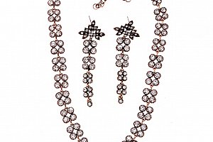 Fashion Icon Sada náušnice a náhrdelník krystaly a patina