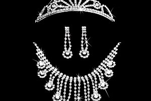 Fashion Icon Plesová štrasová sada Sea náhrdelník náušnice a korunka