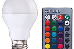 Stmívatelná RGB LED žárovka s ovladačem - E27/B22 a poštovné ZDARMA!