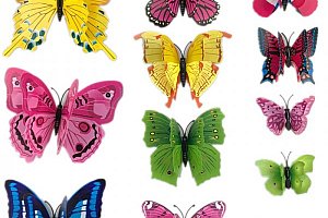 Sada 12 ks dekorativních motýlků - různé varianty a poštovné ZDARMA!