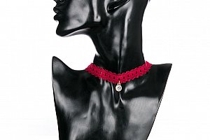 Fashion Icon Náhrdelník barevný choker krajka s krystalem