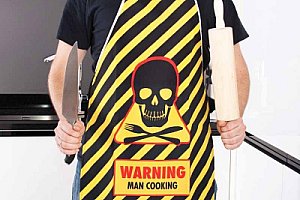 Zástěra Warning man cooking