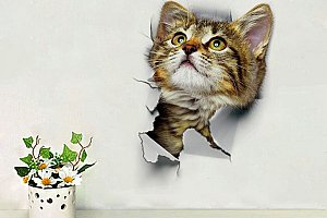 Samolepka na zeď s kočkou v roztomilém designu a poštovné ZDARMA!