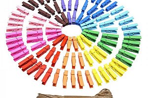Dekorativní mini kolíčky v duhových barvách - 100 kusů a poštovné ZDARMA!