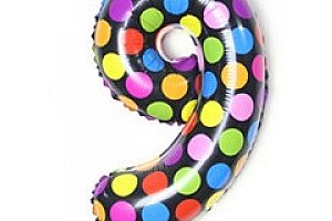 Nafukovací balónek ve tvaru čísla - s barevnými puntíky a poštovné ZDARMA!