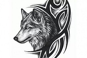 Dočasné tetování - tribal s vlkem a poštovné ZDARMA!