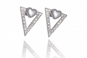 Fashion Icon Náušnice trojúhelník s krystalky