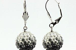 Fashion Icon Náušnice discoballs dvoubarevné velké s krystaly