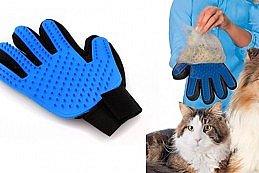 Masážní rukavice pro vyčesávaní srsti psů a koček