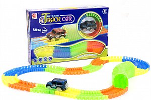 Svítící autodráha Track Car - 128 dílů tunel