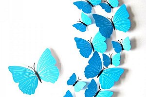 3D samolepky modrých motýlů a poštovné ZDARMA!