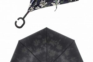 Obrácený holový deštník s dvojitým potahem Květy