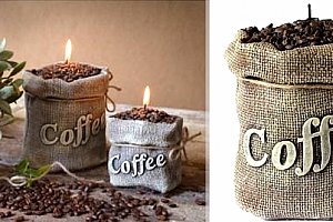 Krásná vonná svíčka káva. Dekorační svíčka ideální pro milovníky kávy a její úžasné vůně.