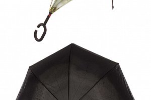 Obrácený holový deštník s dvojitým potahem Bílá růže