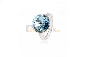 Rhodiovaný prsten Simple Rivoli s krystalem Swarovski Jewellis