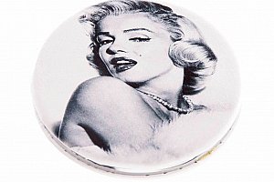 Kapesní kulaté zrcátko Marilyn Monroe Kiss kovové