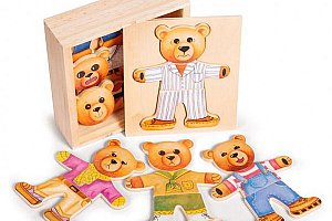Dřevěné puzzle Převleč si medvěda