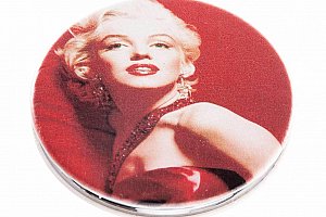 Kapesní kulaté zrcátko Marilyn Monroe Red kovové