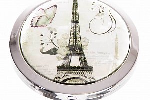 Kapesní kosmetické zrcátko Paris s motylem