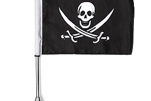 Pirátská a americká vlaječka na držák zavazadel motocyklu a poštovné ZDARMA!