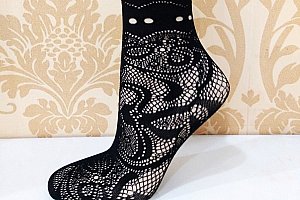 Krajkové ponožky v černé barvě - 10 variant a poštovné ZDARMA!