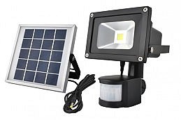 ISO, LS5357 Zahradní solární LED reflektor + detektor pohybu, černý