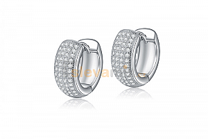 Luxusní rhodiované naušnice Round Pavé - kruhy se zirkony s imitací diamantu Ostatní