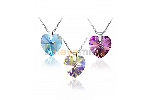 Elegantní ocelový náhrdelník Xilion Heart s krystaly Swarovski ve tvaru srdce - chirurgická ocel 316L Jewellis