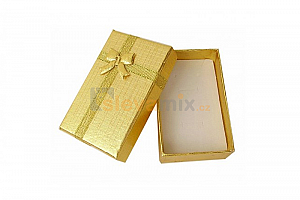 Dárková krabička na šperky - zlatá se zlatou mašličkou Ostatní