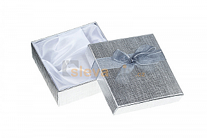 Dárková krabička na náramek - stříbrná lesklá s mašličkou Ostatní