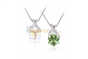 Elegantní náhrdelník Cube s krystalem Swarovski ve tvaru kostky a zirkony Jewellis