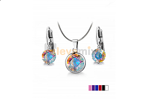 Ocelový set - náušnice a náhrdleník Xirius Chatons s krystaly Swarovski - chirurgická ocel 316L Jewellis