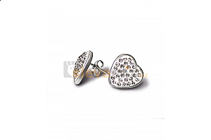 Ocelové náušnice Heart pavé ve tvaru srdce s krystaly - chirurgická ocel Jewellis