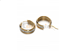 Pozlacené ocelové náušnice kruhy Goldness s krystaly - chirurgická ocel Jewellis
