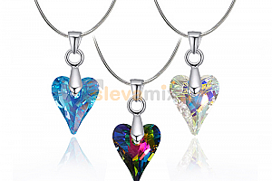 Ocelový náhrdelník Wild Heart s krystalem Swarovski ve tvaru srdce Jewellis