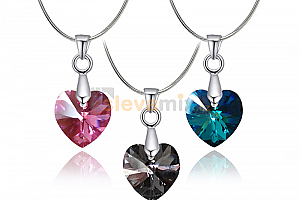 Ocelový náhrdelník Xilion Heart s krystalem Swarovski ve tvaru srdce Jewellis
