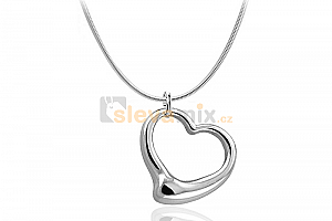 Ocelový náhrdelník Solid Heart ve tvaru srdce - chirurgická ocel 316L Jewellis