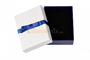 Dárková krabička na šperky - modro-bílá se mašličkou Ostatní