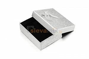 Dárková krabička na šperky - stříbrná se stříbrnou mašličkou Ostatní