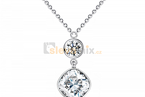 Ocelový náhrdelník Princess Cushion s krystaly Swarovski Jewellis