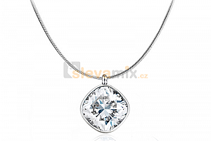 Ocelový náhrdelník Simple Cushion s krystalem Swarovski Jewellis