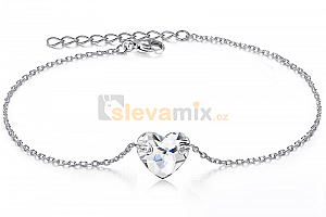 Ocelový náramek Sew Heart s krystalem ve tvaru srdce Swarovski Jewellis